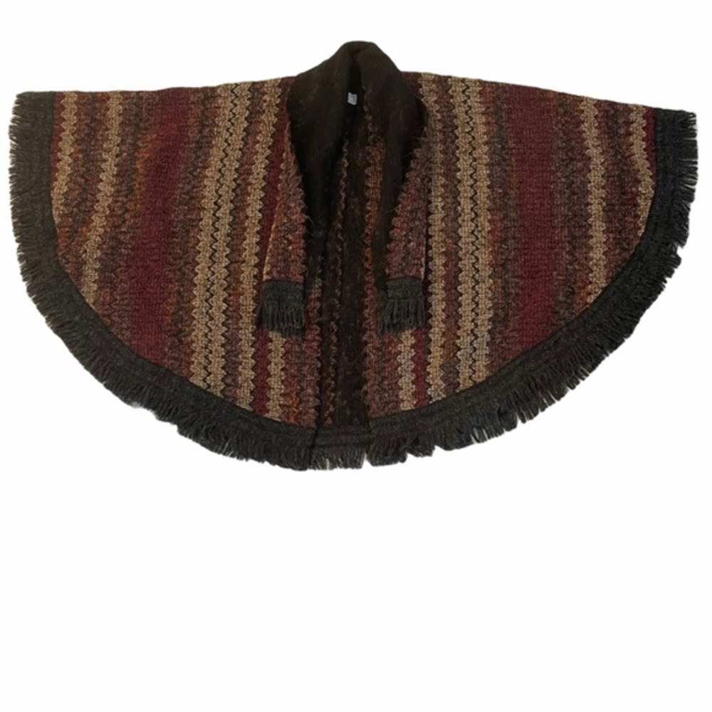 Oscar De La Renta Sweater Cape with Attached Scarf